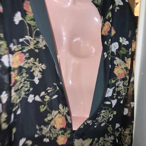 Lauren Ralph Lauren Floral Georgette Sheer Ruffles Green Dress Size 14 New - Picture 9 of 9